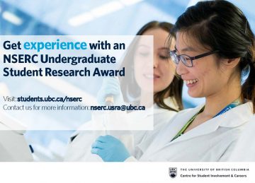 NSERC Undergraduate Student Research Awards (USRA)